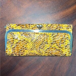 HOBO Clutch, Women's Wallet, Snake Print, Leather, Trifold, Magnetic Closure